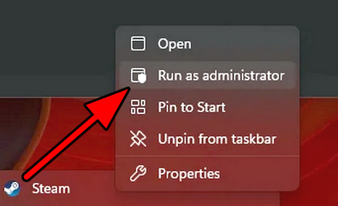 Open Steam as Administrator