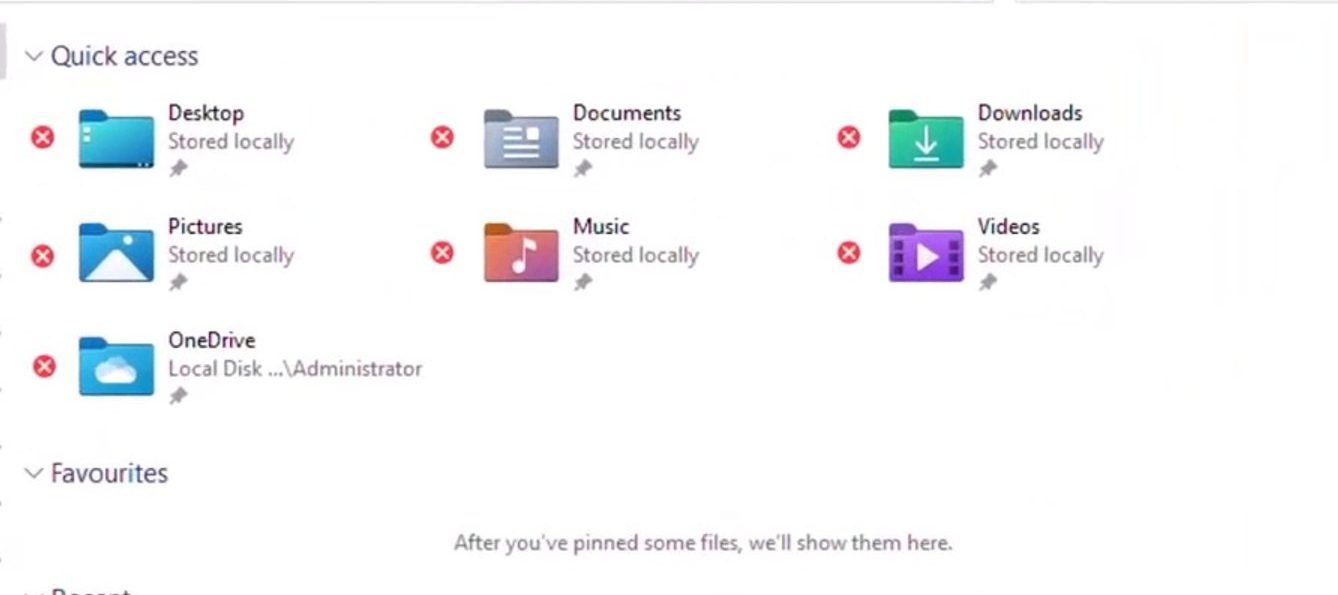 Red X overlay on Windows icon indicating the item is unavailable or not syncing